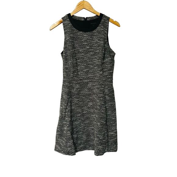 Banana Republic Marled Sleeveless Flare Hem Dress Size 8 Gray Black - Picture 7 of 7